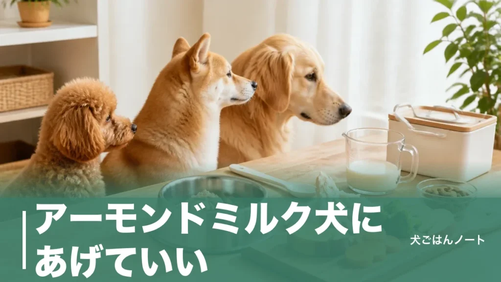 アーモンドミルク犬にあげていい？牛乳との違いと、砂糖不使用でも食塩0.44gの落とし穴のアイキャッチ画像