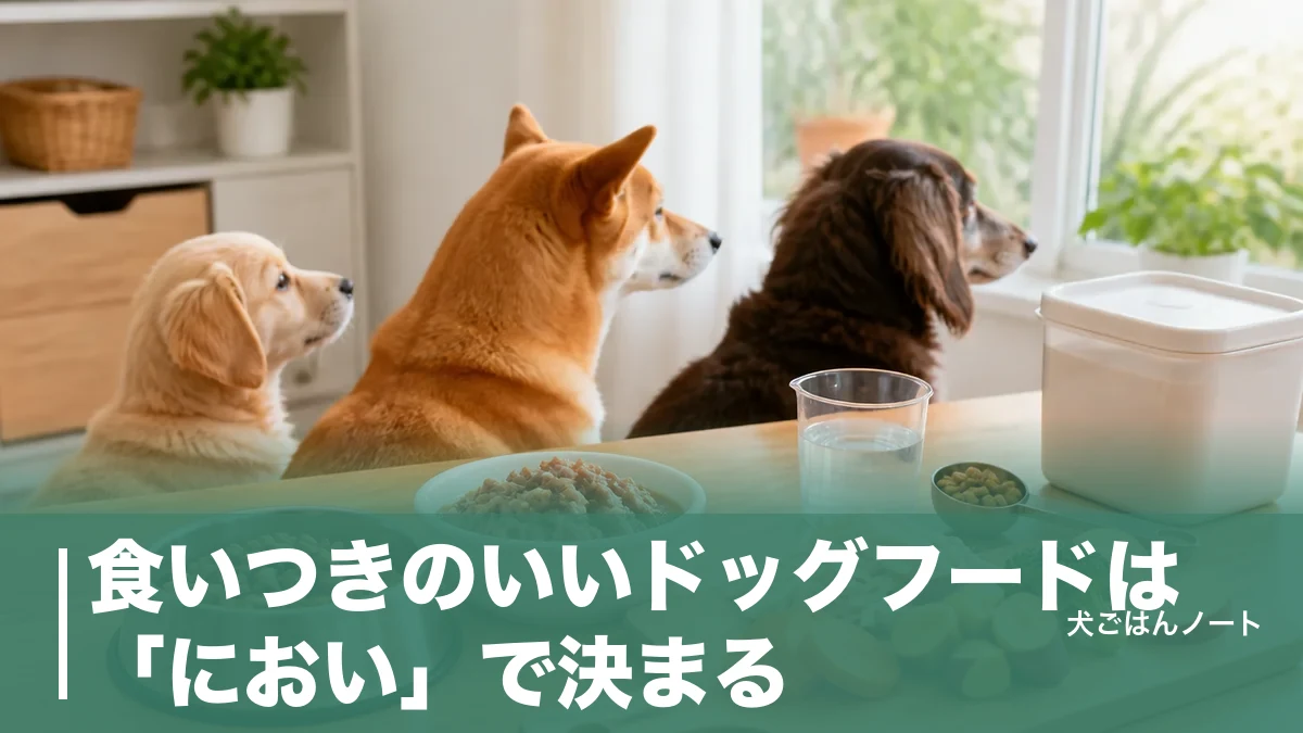 食いつきのいいドッグフードは「におい」で決まる?味蕾1,700個の犬が選ぶ理由と見極め方のアイキャッチ画像