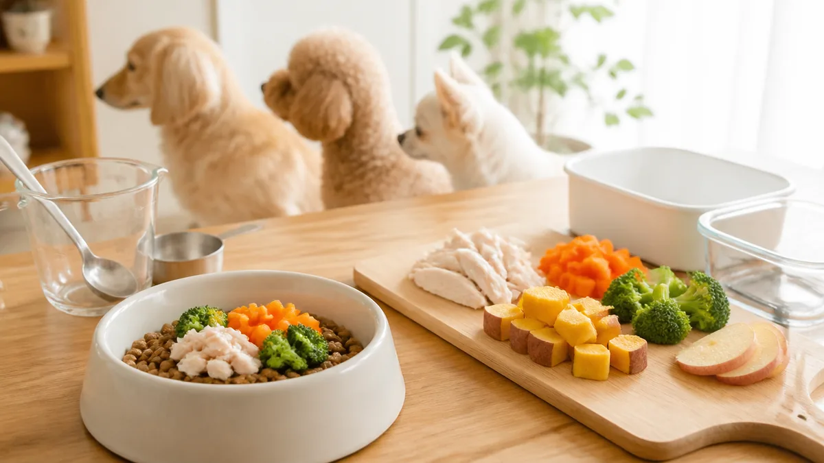 老犬手作りご飯レシピ簡単4品|鍋ひとつ・味付けなしで作れるの解説画像