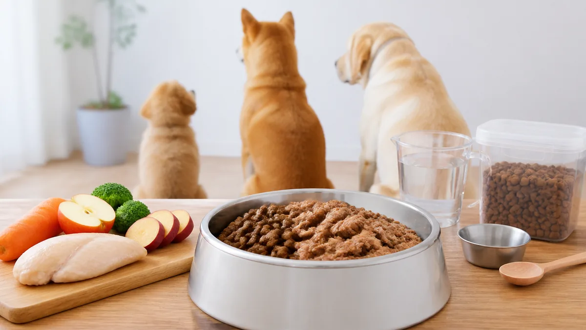 子犬ご飯は4つの時期で変わる｜哺乳期・離乳期・成長期・成犬期の目安の解説画像