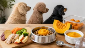 犬のかぼちゃレシピ4品｜生はNGの理由とゆでて変わる食物繊維・カリウム、体重別の量のアイキャッチ画像