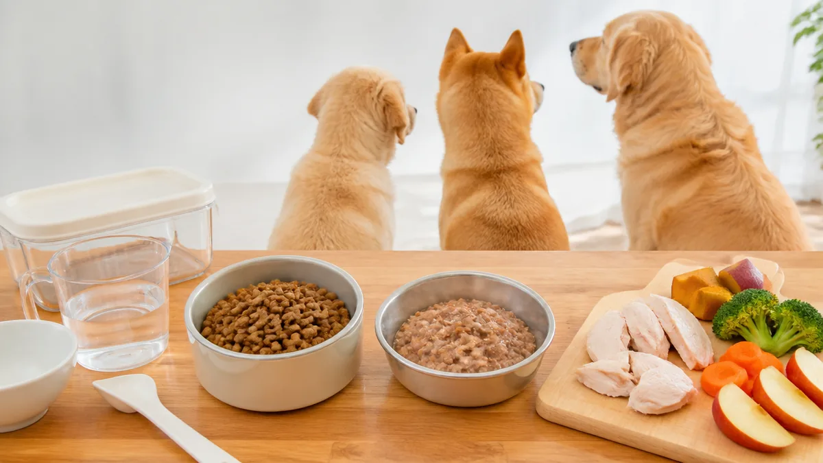 子犬ウェットフードは本当に必要?ドライとの違いは「水分」から始まるの解説画像