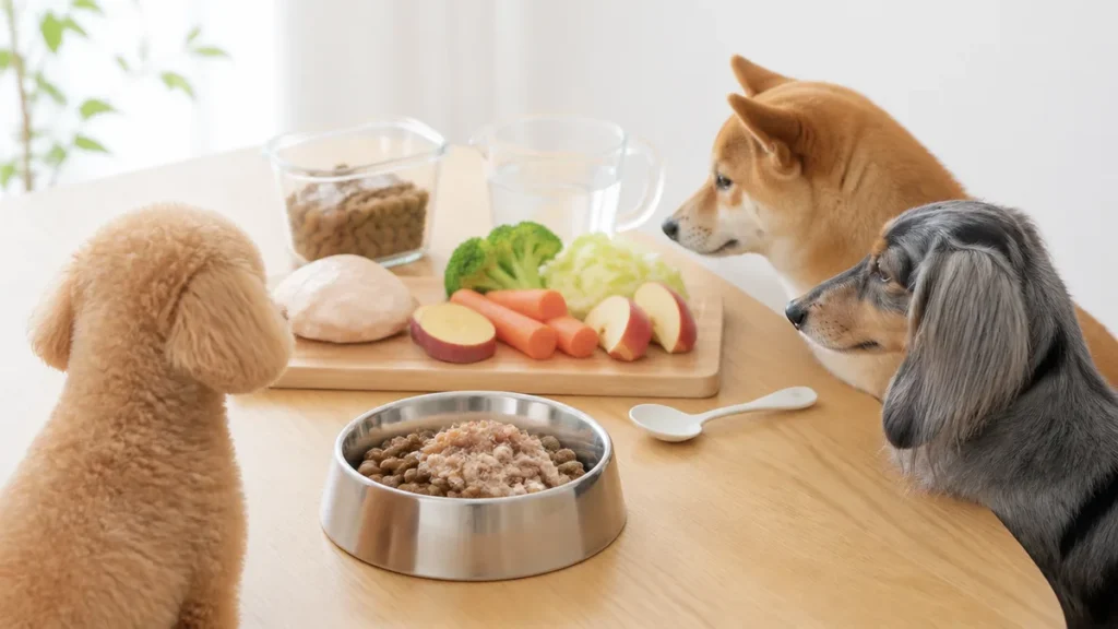 犬に野菜は必要か？総合栄養食なら毎日は不要な理由とトッピング20%以内の足し方のアイキャッチ画像