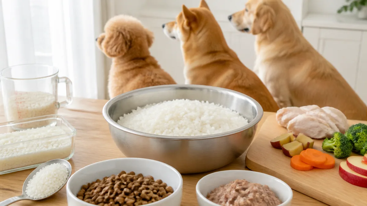犬白ご飯レシピ4品|おかゆなら65kcal、1日10%以内の量と芯を残さない炊き方のアイキャッチ画像