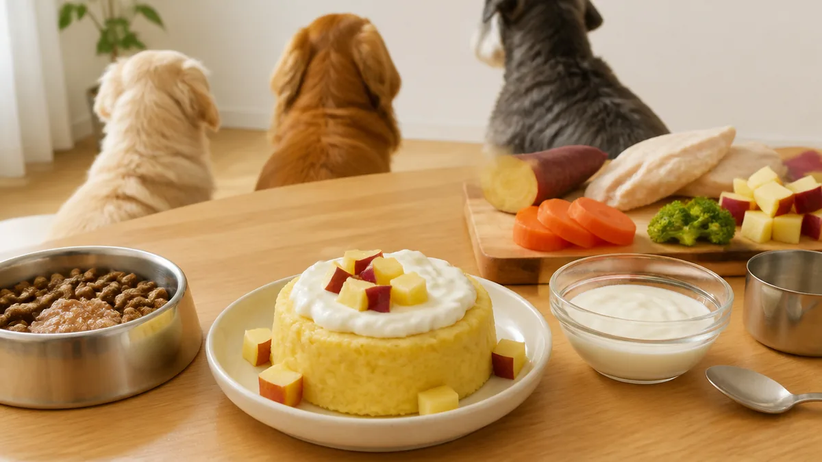 犬用手作りケーキの基本レシピ｜さつまいも×ヨーグルトをレンジで作るの解説画像