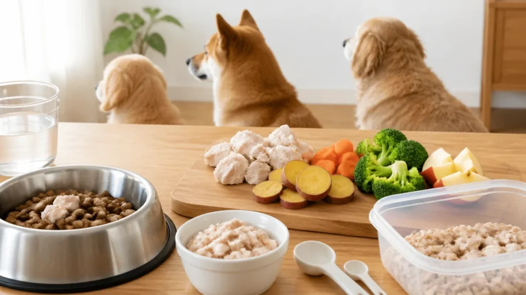 豚肉犬にあげていい？生がNGな理由と、部位でカロリーが約3倍違う選び方・茹で方のアイキャッチ画像