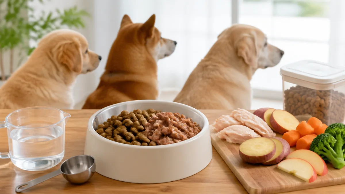 犬ご飯の土台は「総合栄養食+新鮮な水」— 4つの目的分類の違いの解説画像