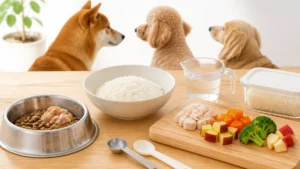 犬に白米はあげていい？炊いたご飯156kcalの正体と「1日10％以内」の量の決め方のアイキャッチ画像