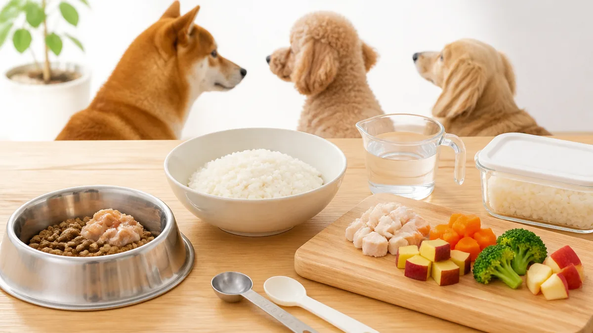 犬に白米はあげていい?炊いたご飯156kcalの正体と「1日10%以内」の量の決め方のアイキャッチ画像